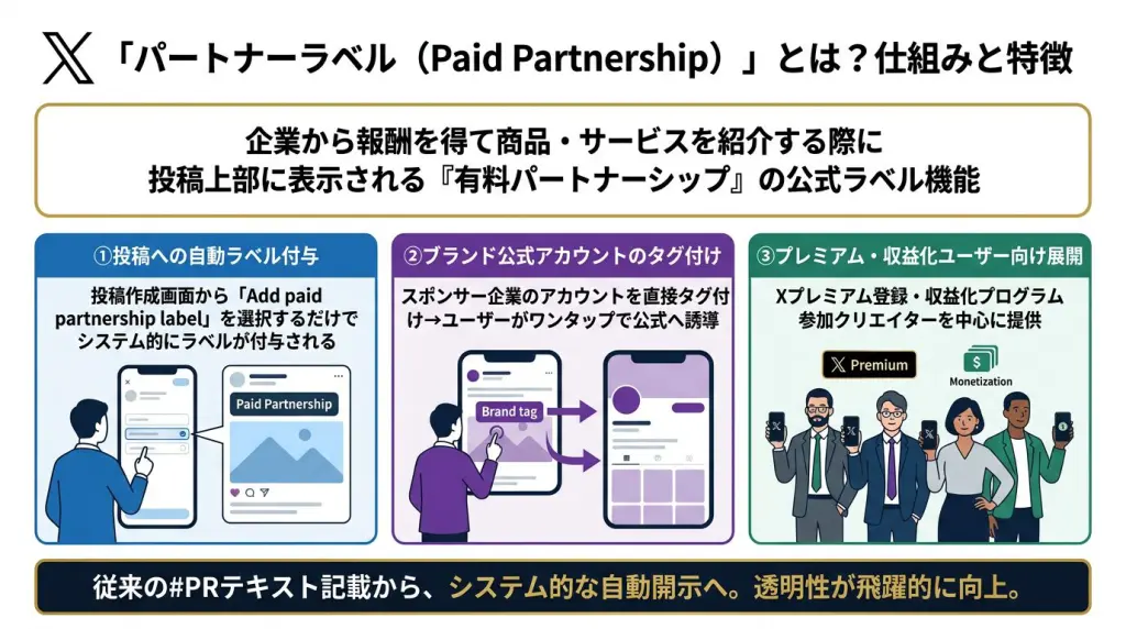 X（Twitter）パートナーラベルの設定方法とPR表記の義務【インフル